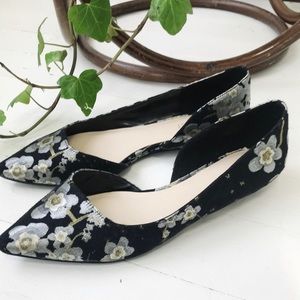 Embroidered floral flats
